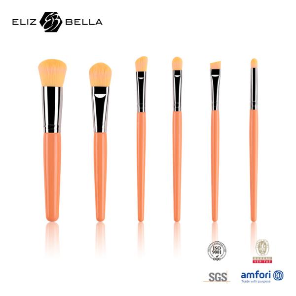 Buy Customizable Portable Makeup Brush Set With Synthetic Hair Shiny Silver Aluminium Ferrule at wholesale prices