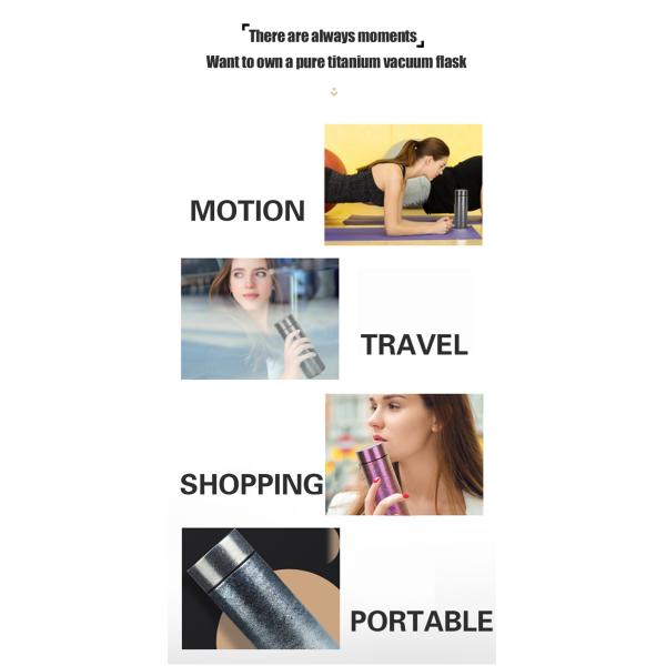 Factory Whole Sell Luxury Double Wall Astranaut Titanium Water Bottle, High Grade Pure Titaniun Insulated Vacuum Flask With Lid.