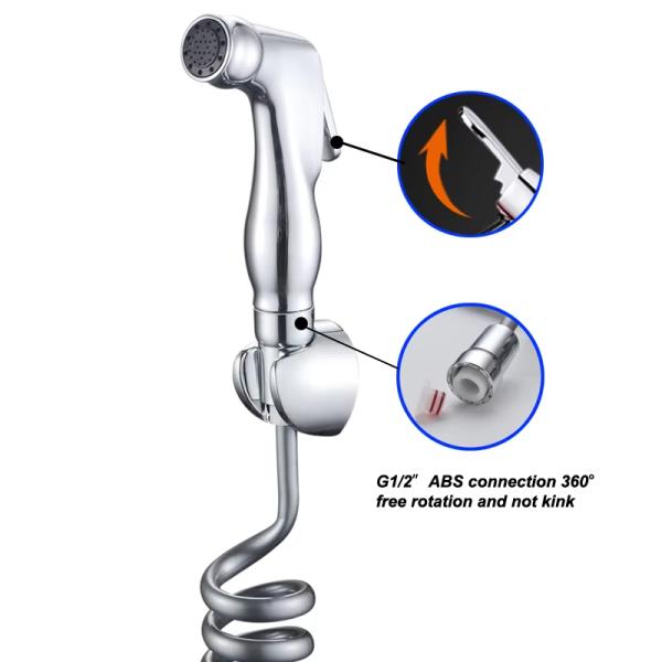 Electroplated Plastic Double Water Female Washer Pressurized Spray Gun Body Cleaner Toilet Nozzle