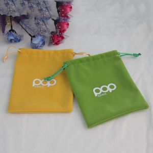 Fashion Velvet Drawstring Bag Wear Resistant With Satin / Cotton String