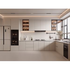 Home Furniture Luxury Modular Wooden Kitchen Cabinet Set Cabinetry
