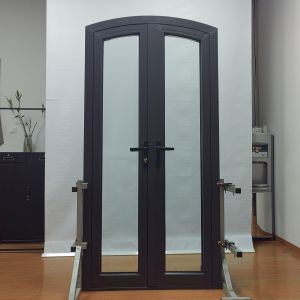 Powder Coated Aluminum Casement Doors with Double Glazed Glass