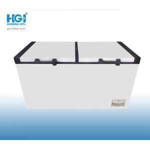 China 400L Double Door Deep Chest Freezer -18C Lowest Temperature With Manual Defrost on sale