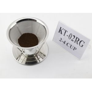 Eco - Friendly Stainless Steel Coffee Dripper Reusable With Separating Stand