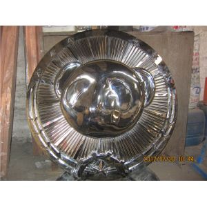 Panda Head Abstract Animal Sculpture , Polished Surface Wall Hanging Metal