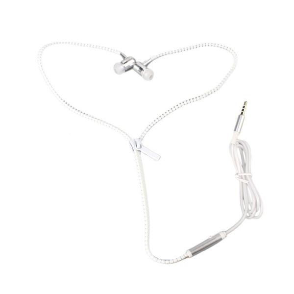 Glowing Zipper Headset Glow in The Dark Metal Earphones Earbuds with Mic Luminous Light Stereo Handsfree Earpiece