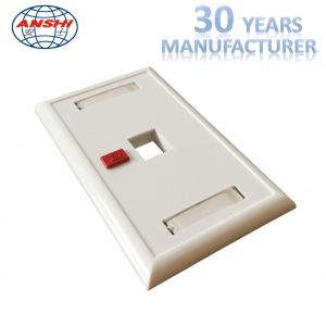 Arc Surface 1 Port Faceplate RJ45 Keystone Jack Flush Mount Plate White / Ivory