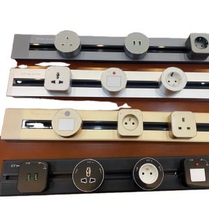 Quality Black/grey/silver power Electric Track Power Socket with Universal Replaceable Module for sale