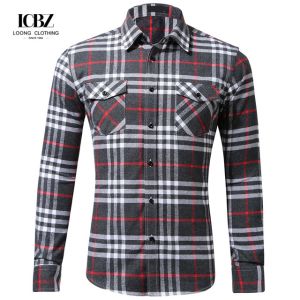 Quality Man's Leisure Style Cotton Flannelette Plaid Jacket with Double Pocket and Long Sleeve for sale