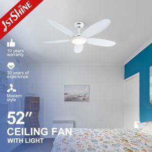 DC Motor 5 ABS Blades Ceiling Fan , White 3 Color Led Light Decorative Ceiling