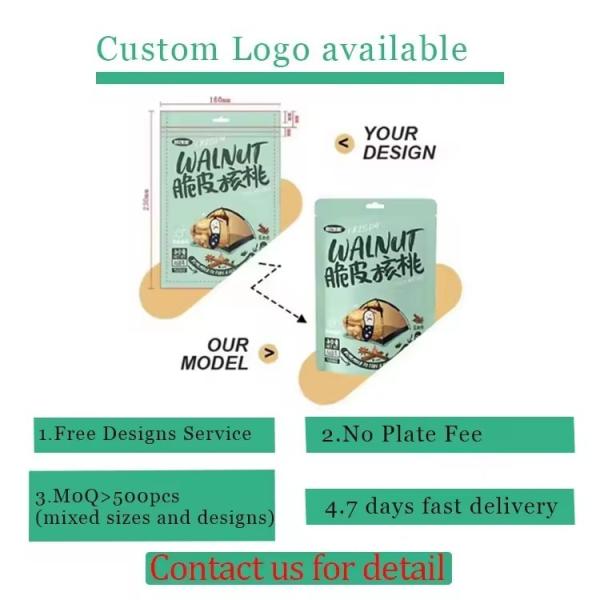 Wholesale Custom Logo Plastic Snack Mango Dried Fruit Packaging Stand Up Pouch Dry Food Packaging Bag