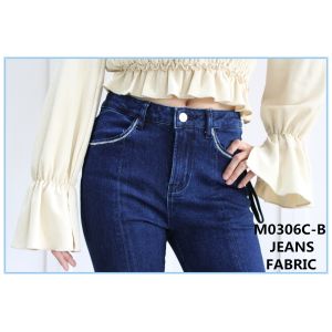 58 59" Width 9.8oz 99 Cotton 1 Elastane Indigo Dyed Denim Fabric Yarn