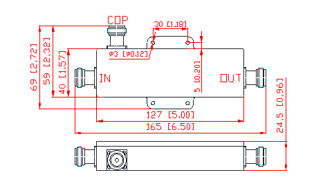 550-2700MHz Low Pim N Female 15dB Directional Coupler
