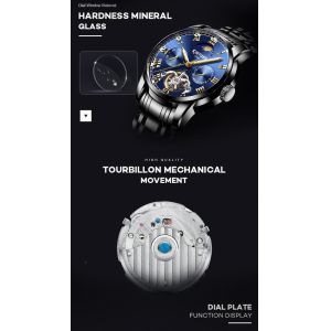 Analog Pointer Tourbillon Mechanical Watch Mens Mechanical Watches