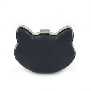 Custom fashion gold cat shape plastic box purse frame for wallet