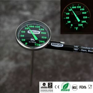 Safe Round Grill Instant Read Kitchen Thermometer 1.6" Dial Size Light Weight