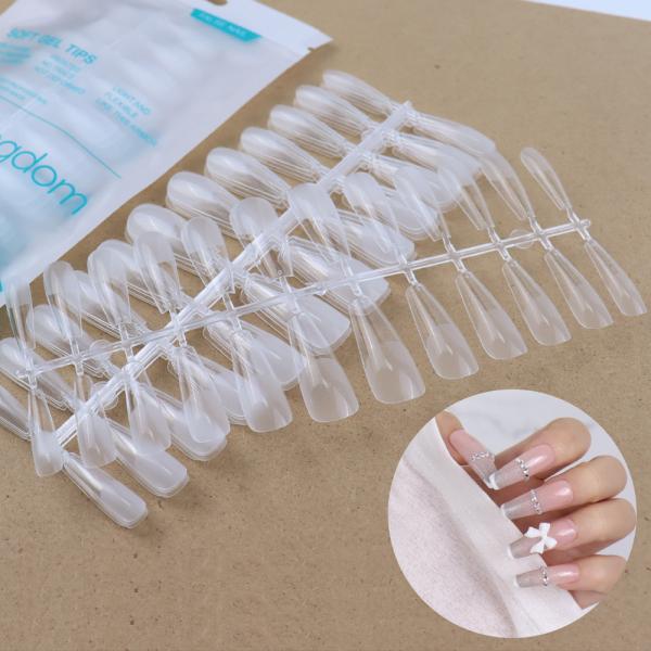 Wholesale120pcs 240pcs 550pcs Soft Gel Nail Tips Coffin Almound Artificial False Nails French Style extra Long c Curve Nail Tips