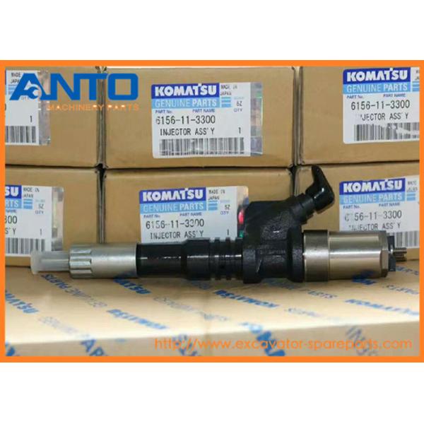 Buy 6156-11-3300 6156113300 Komatsu PC400-7 Excavator SA6D125-3 Engine Fuel Injector at wholesale prices