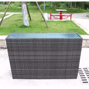 Big Long Wicker Plant Rattan Handmade Flower Pot Plant Metal Indoor Furniture