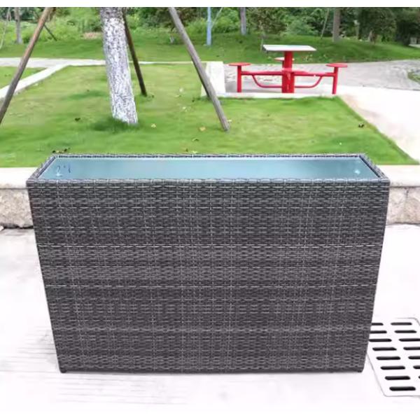 Big Long Wicker Plant Rattan Handmade Flower Pot Plant Metal Indoor Furniture