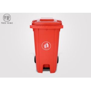 HDPE Foot Plastic Rubbish Bins , Coloured Rubbish Bins With Pedal Operated Lid