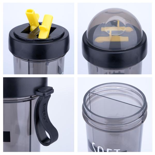 Wholesale Cheap Creative Outdoor Sports Plastic Dual Use Drinking Straw Water Bottle