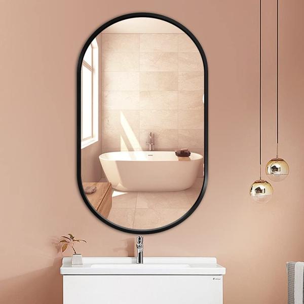 Oval Led Mirror Aluminium Profile Anodizing Brushed Oblong Bending