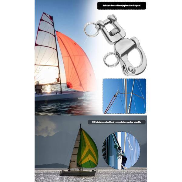 316 Stainless Steel Swivel Eye Snap Shackle 20x65mm