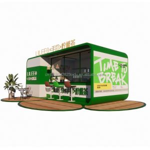 Modular Prefab Shipping Container Restaurant 20ft Coffee Bar with Galvanized