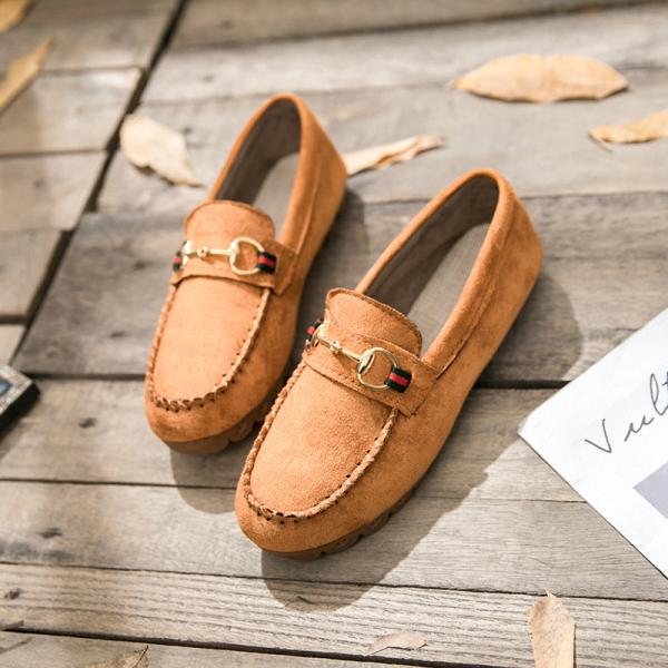 Buy Warm Women's Casual Loafers Soft Bottom Plus Velvet Flat Shoes New Styles at wholesale prices