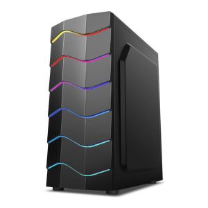 ETEK Luminous Computer Case, Wave LED Strip Front Panel, ARGB Light Effect