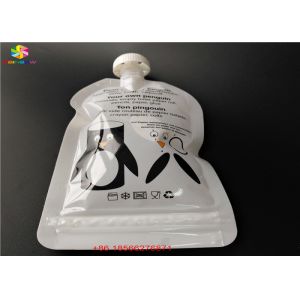 Reusable Liquid Spout Bags , Stand Up Pouches With Cap Doypack Foil Juice Spout