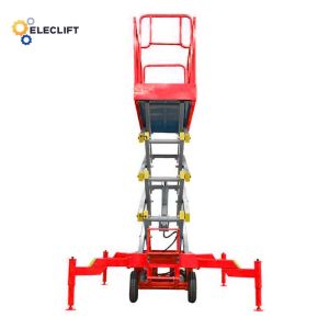 Aluminum Steel Electric Mobile Scissor Lift With Outriggers