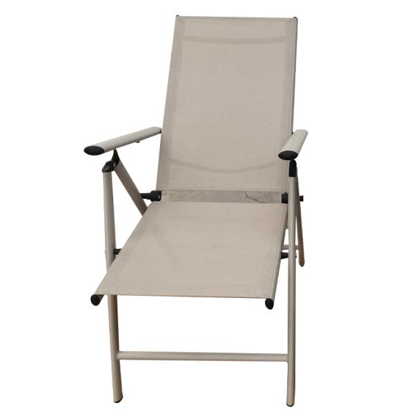 Outdoor Courtyard High Backrest Folding Reclining Chair with 7 Adjustable Positions