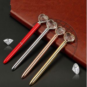 China Different Colors Crystal Diamond Pen promotional gift ball pen Shiny Metal Ball Pens for School Office on sale