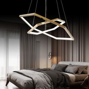 Stainless steel Acrylic Metal LED Ring Chandeliers Simple Postmodern