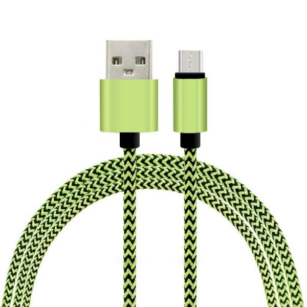 1M Fabric Nylon Braided Micro Flexible USB Cable for Samsung / Blackberry
