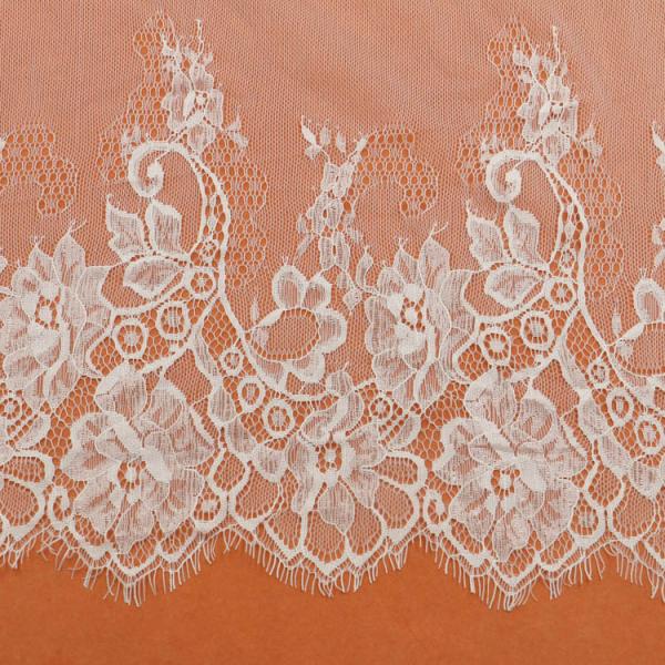 Beautiful Crochet Eyelash Lace Edge Ivory Black Color Double Side