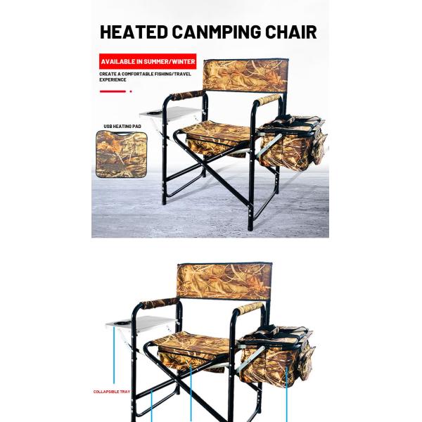 Outdoor Folding Heated Chair Camping Chair With Usb Charging With Heating Pad