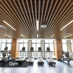 Wood Grain Design Aluminum Metal Ceiling Extruded Box Baffle Ceiling