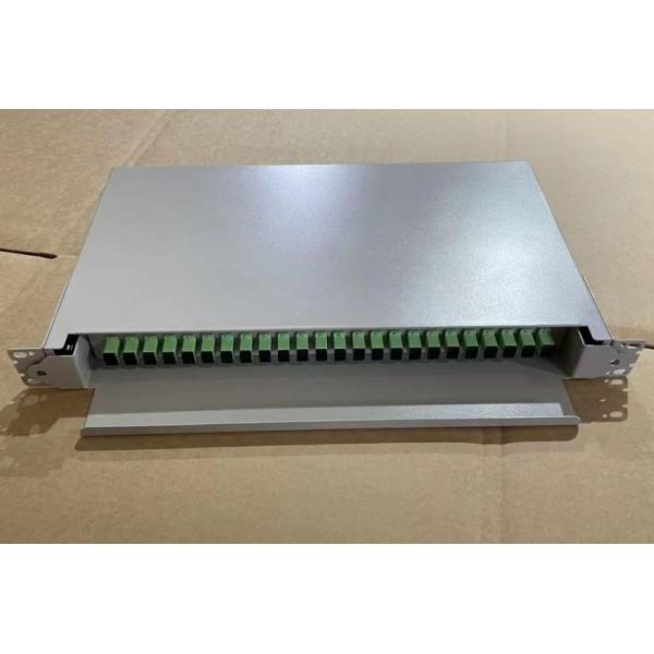 Black 24-48 Slding Type Rack Mount Fiber Optic Patch Panel For Network Cabling
