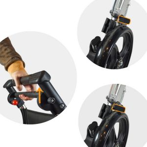 Portable Linkage Brake Foldable Transport Wheelchair 100KG Load