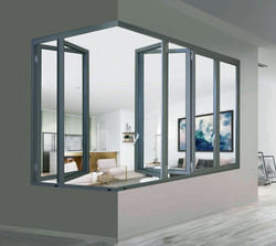 China Horizontal 1.3mm Anodizing Aluminum Bifold Windows on sale