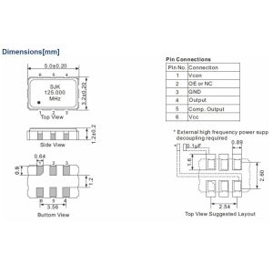 LVDS SMD 5032 VCXO 50~200MHz 3.3V ±30ppm -40~+85℃