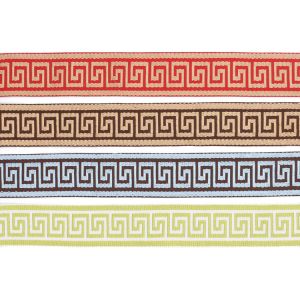 Eco Friendly Greek Polyester 42mm Jacquard Ribbon Trim
