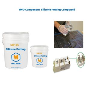 Two-component clear silicone potting compound for electronic component