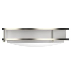 Brush Nickel Ceiling 14 LED Flush Mount Light Fixture 5CCT 25w Double Ring