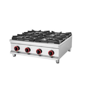 Stainless Steel Counter Top Commercial Cooking Gas Stove 22kw 4 Burner For