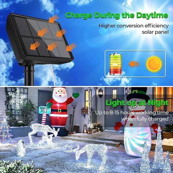 Colorful Blue Solar Christmas String Lights 800M LED Fairy Starry Outdoor 8 Modes
