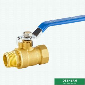 Quality Blue Steel Handle Male Female Threaded Forged Brass Ball Valve With CW617N Material. for sale